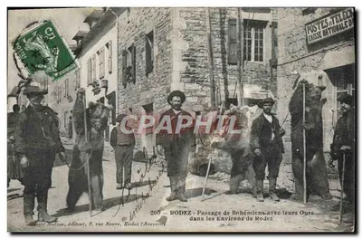 Rodez - Passagem de Bohêmios com seus Ursos nas Proximidades de Rodez — Decorado Malzac, editor, 9 rue Neuve, Rodez (Aveyron)
