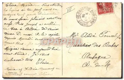 Menina com cachorro puxando um carrinho de bebê — cena bucólica — série 1190, editada por — Verso