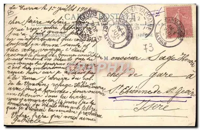 Lanslebourg (Savoie) — Abastecimento realizado pelos Cães do Posto da Turra — Vve Gauthier filho, editor, Chambéry, n°4 — Verso