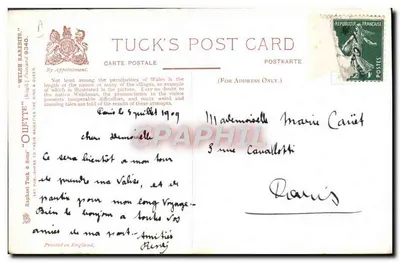 Ein walisischer Reisender am Bahnhof — 'A Welsh Rarebit' — Gilletta & Tuck's Post Card — Rückseite