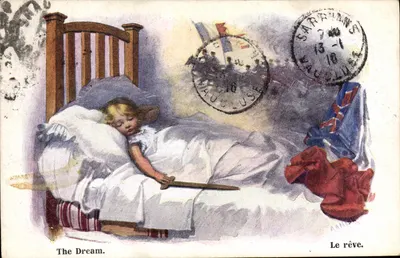 Dziecko śpiące z mieczem — The Dream. Le rêve. — Inter-Art Co. British Manufacture, W.C. Nr 330