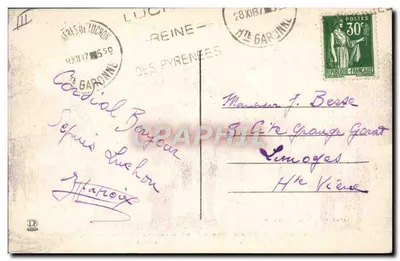 हिम खेल लुचॉन-सुपरबैग्नियर्स में — 1800 मीटर के ऊँचाई के प्लेटो — माउंटेन ऑफ़ लिस के पीछे — प्रकाशक: एल. गोडिन भाइयों, टौलूज़ — पीछे