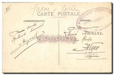 Le Creusot — A Caserne — A. Duret, impressor-editor — Coleção do Photo-Club — Verso