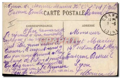 Roanne — Entrada das Casernas Combes — A Enfermaria — Verso