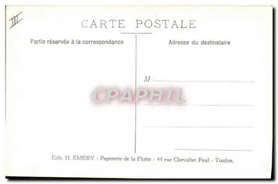 Torpilleiros em exercício em tempo ruim — Edit. H. EMERY - Toulon — Verso