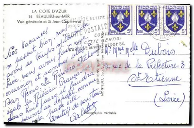 Côte d'Azur — Ogólny widok i St-Jean-Cap-Ferrat — Wydawnictwo Munier — Rewers
