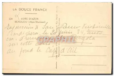 Cap d'ail — Panoramablick — Les Éditions d'Art N. Paris — Rückseite