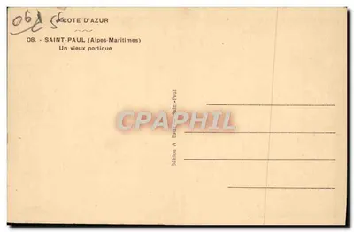 Saint-Paul (Alpes-Maritimes) — Stary portyk — Wydawnictwo z Saint-Paul — Rewers
