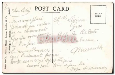 Quelques physionomies qu'on rencontre ici — scène de baigneurs — éditeur Inter Art Co. série 7086 — Verso