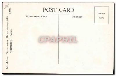 Dois crianças com avião — Donald McCall — Série Comique, Florence House, Barnes, London, S.W. — Verso