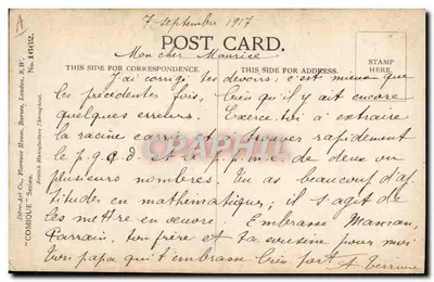 Jovem homem, se você colocasse um tampão, caso ele saísse? — Donald McGill — Inter-Art Co. Florence House, Londres. Série 1662. — Verso