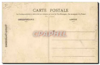 Sala de Expedições — Chocolat-Louït — Cliché Gorce — Verso