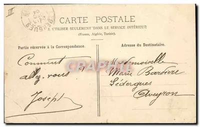Bilhete postal antigo Poitiers Torre da Porta de Paris Publicidade Absinto Berger — Verso