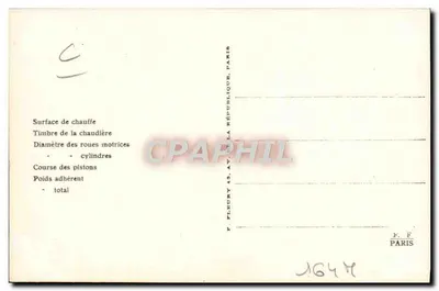 Maschinenwärter N° 30-011 — Französische Lokomotiven (Staat) — Verlag F. F. Paris — Rückseite
