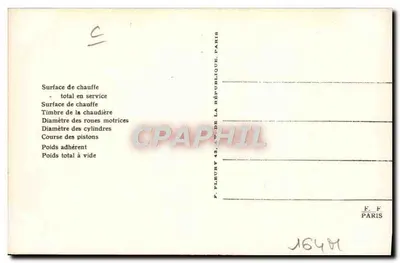 Máquina-tender N° 21-626 — Série 21.601 a 21.640 — Estado — Verso
