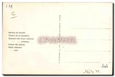 Locomotiva francesa N° 140-907 — Série 140-901 a 140-907 — Editor J. A. Maffei, Munique — Verso