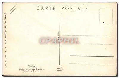 Yates de corrida Croisières correndo lado a lado — L. Haffner — Coleção da Liga Marítima e Colonial — Verso