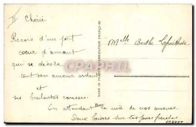 Os ninhos de amor do soldado — Edição francesa, datada 1914 — Verso