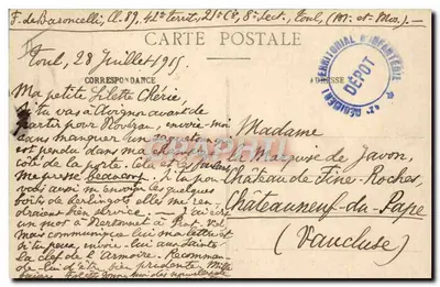Toul - Entrada da Caserna do 39º Regimento de Artilharia — Maison des Magasins Réunis, editor, Toul — Verso
