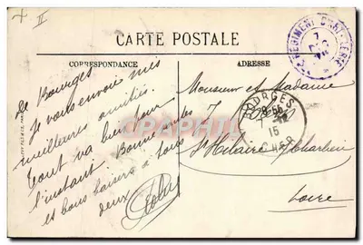 Bourges — O Bairro Auger, 1º de Artilharia — LL. N° 159 — Verso