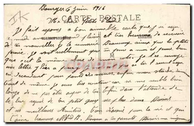 Bourges - Centro dos Metralhadores. Uma Quarto de Soldado. Visado Bourges. N° 3 — Verso