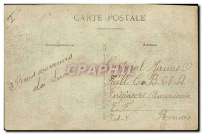 Saintes — Caserne Taillebourg, Cour de Solférino — Fap. J. Prévoisi, éd. — Verso