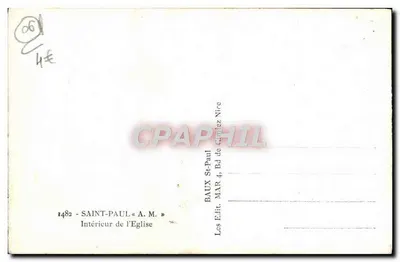 Interior da Igreja de São Paulo — Baux-de-Provence — editor A. M. n° 1482 — Verso