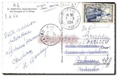 Saint-Paul (Alpes-Maritimes) — Widok na wioskę — Wydawnictwo Le Menestrel — Rewers