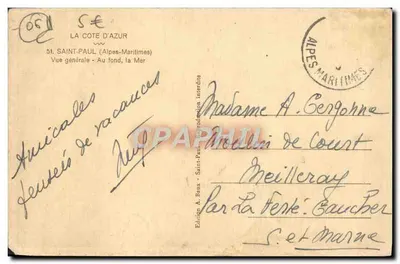 Saint-Paul - Algemene uitzicht - In de verte, de zee — Uitgave A. Baux — Achterkant