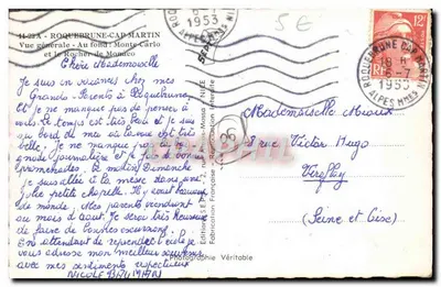 Ogólny widok Roquebrune-Cap-Martin — Monte-Carlo i Rocher de Monaco — Wydawnictwo Autentyczne — Rewers