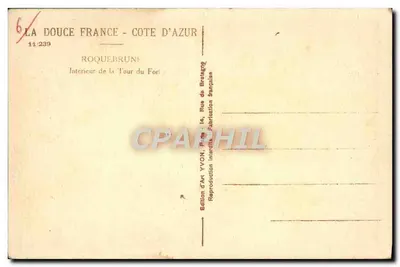 Roquebrune - Wnętrze wieży Fortu — Wydawnictwo YVON, Francja — Rewers