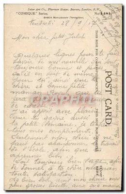 Banho misto — praia — Donald McGill — Verso