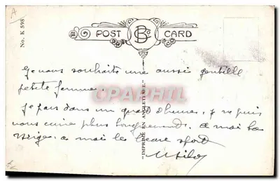 Bebê em fralda de pique — D. TEMPEST — No. K 598 — Verso