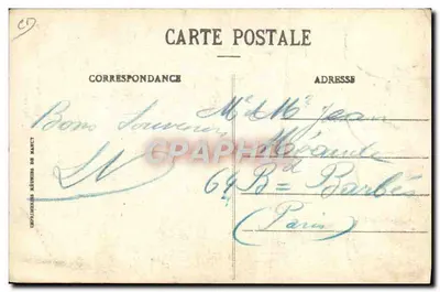 Uomo con cappello in campagna — Collezione H. Laurent, Port-Louis — 3 timbri 5c Repubblica Francese — Verso