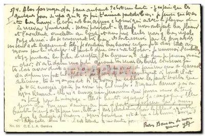 Ski-joueur in volo — montagne innevate — C.E.L.A. Ginevra, n°66 — Verso