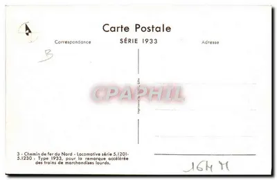 Locomotiva série 5.1230 — Tipo 1933 — Chemin de fer du Nord — Verso