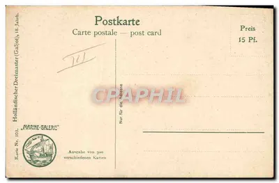 Statek żaglowy — widok portu — Marine-Galerie, seria 103 — Rewers