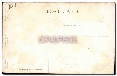 Port Kopenhagę — widok portowy z statkami — E. P. Dutton & Co., New York, seria II+I — Rewers