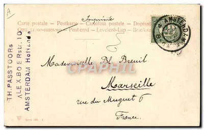 Navio de guerra Fuji — Amsterdam 1908 — TH. Passtoors, série 388 — Verso