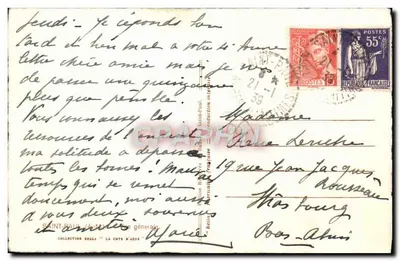 Saint-Paul-la-Roche — widok wioski z kościołem i cyprem — wydawca Rella — Rewers