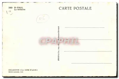 Saint-Paul-la-Roche — Fontanna — BRAUN & Cie, Wydawnictwo Mulhouse-Dormach — Rewers