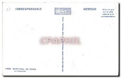 Saint-Paul-de-Vence — Fontanna — Wydawnictwo Adia, NICE — Rewers