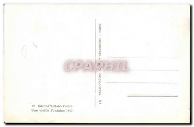 Saint-Paul-de-Vence — Stara fontanna 1840 — REAL-PHOTOS C.A.R. - STRASBOURG — Rewers