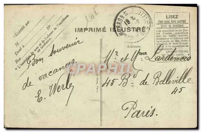 Foresta di Fontainebleau-Barbizon — Plateau della Grotta dei Briganti — editore Siron, n°453 — Verso