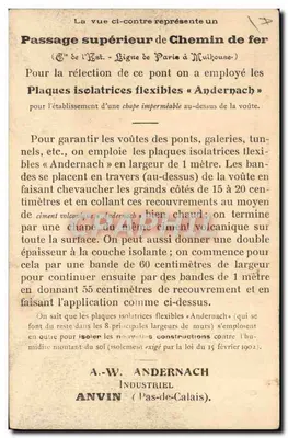 Puente ferroviario — protección con placas aislantes flexibles « Andernach » — A.-W. Andernach, Anvin (Pas-de-Calais) — Reverso