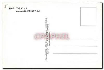 TGV - perto de Guethary (64) — Edições Chavanne-Lafavette — Verso