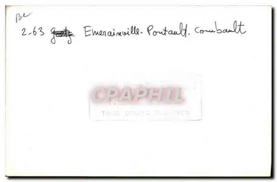 Stacja Emerainville-Portault — lokomotywa parowa zimą — wydawca Combault — Rewers