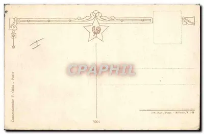Statek na burzowym morzu — scenografia morska — wydawca F. Chio, nr 5004 — Rewers