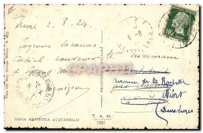 Szal — wyścig jachtów — Vario, seria artystyczna akwarela, n° 1307 — Rewers