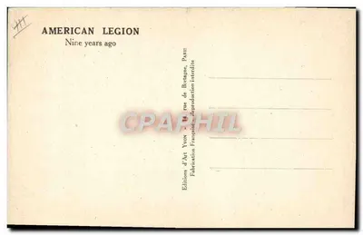 Legião Americana — Há nove anos — Edições d'Art Yvon, Paris — Verso
